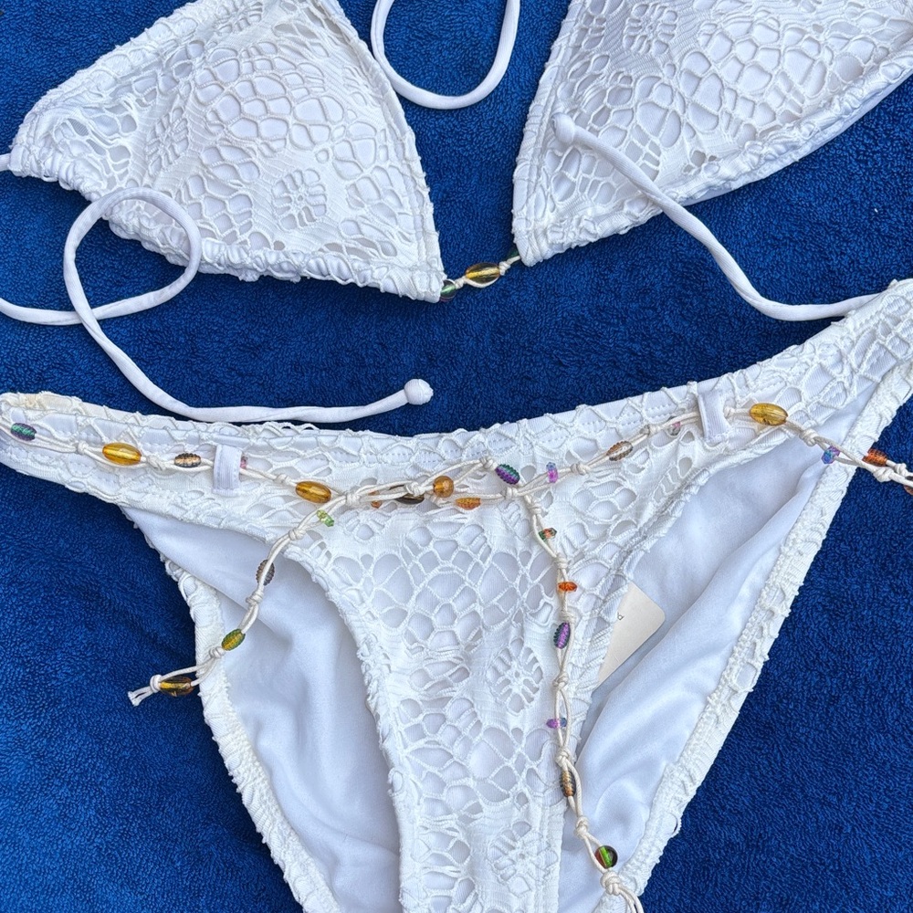 No Boundaries White Bikini Bottom
